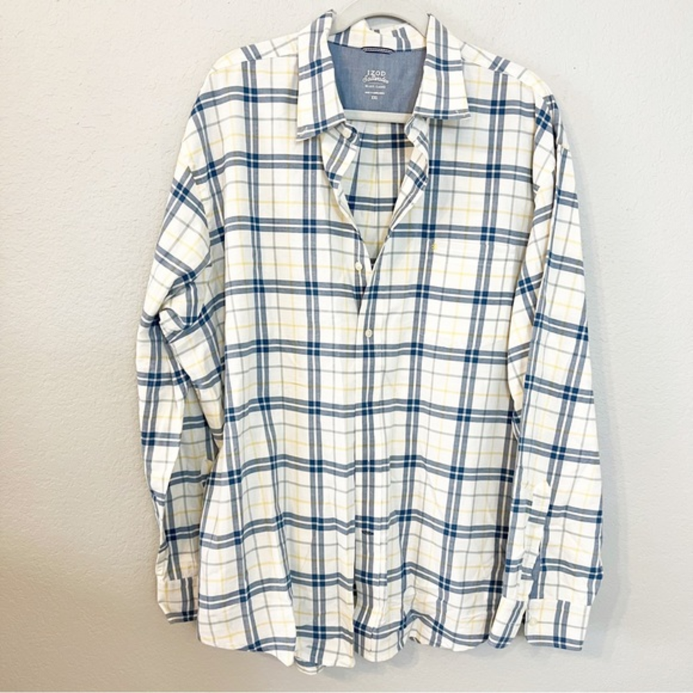 Izod Saltwater Yellow Plaid‎ Relaxed Fit Button Down